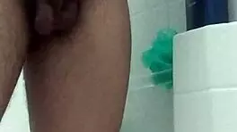 Washing my big brown dick close-up homemade 😍