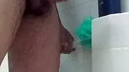 Washing my big brown dick close-up homemade 😍