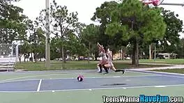 real teen lesbo threeway at party