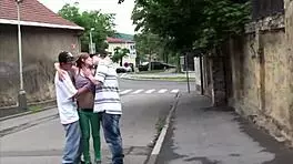 Again one of my favorite young teen Alexis Crystal having unadulterated fun with a threesome on the street, obviously