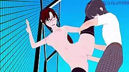 Mari Makinami and Ritsuko Akagi Engage in Intense Hentai Sex