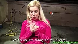 Cute Picked Up Blonde Boldly Flashes Camera