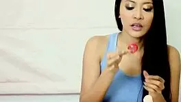 Put A Condom In Your Mouth, Sexy Asian Brunette