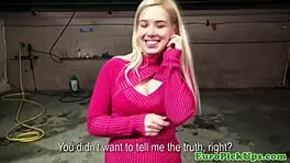 Cute Picked Up Blonde Boldly Flashes Camera