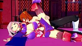 Musashi and Semiramis with Gudako in futanari sex 😏