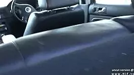 A young European chic is harshly fucked anally in a carwash