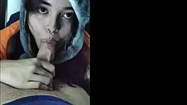 this cute teen in white wolf wants to suck my cock deepthroat style
