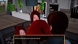 Redhead teen in amateur cartoon.