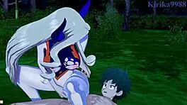 Captivating naked anime maids fuck with big tits and huge monsters from My Hero Academia