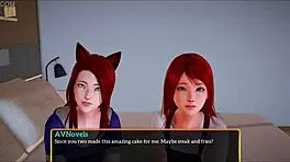 Redhead teen in amateur cartoon.