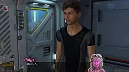 Stranded in space milf stretches out her huge tits seductively