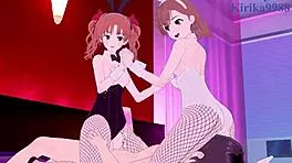 Mikoto and Kuroko in intense bunny girl threesome