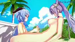 Intense Futanari Sex with Ganyu and Keqing!