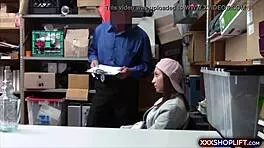 Teenie shoplifter feels hidden cam spying during fucking with security. Petite brunette amateurs in reality shop release.