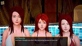 in my new family, the redhead milf seduces the blonde teen