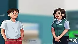 Summertime Saga girl meets E1 excitedly!