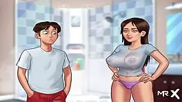 Summertime Saga girl meets E1 excitedly!