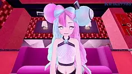 Big tits bouncing in intense 3D anime porn with creampie