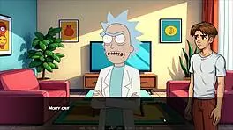 Morty's sister squirts in shower hentai game parody