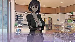 summer clover's sexy boss offers a quickie in the harem game if you're horny