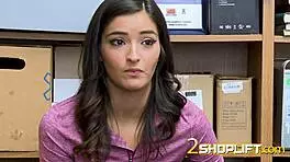 emily willis acts all shy facing the mall cop's sneaky cam