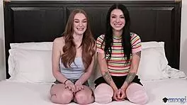Pretty girls become cock craving sluts in hot threesome