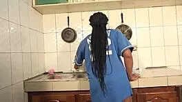 Lulu vroumete enjoys morning adultery with african neighbor