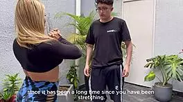 Nerd Boy Seduces Milf Neighbor Outdoors and Indoors