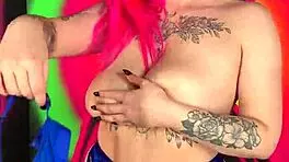 Pretty teenage student flaunts her curves and large chest