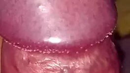 Teen stimulates cock solo and cums