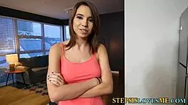Young stepsis gets POV cock in her tight pussy