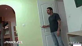 two petite french girls licking one cock?