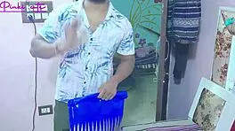 Indian stepsister gets her pussy shaved by saloon man