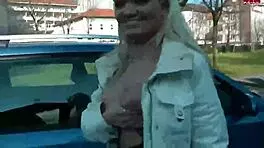 german blonde teen 18+ exploring public spaces without clothes