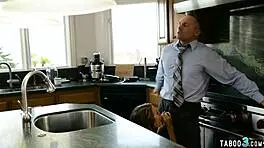 Dirty dude tests daughter-in-law's juicy pussy! 🍑