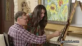 18-year-old gets a hot and hardcore experience with an older tutor