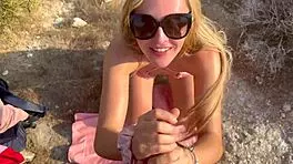 Blowjob at the mountain peak, amazing!