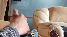 Masturbating my dick in the living room, almost got caught