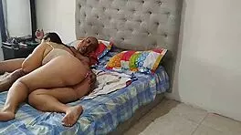 Shared bed with stepdad’s older man, intense finish