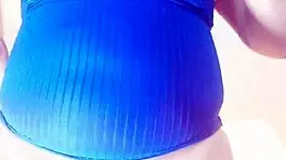 Masturbating wife entertains her husband's friends in a daring act