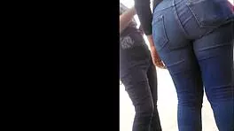 Jeans tight culona - teen with big candid ass in jeans
