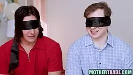 Horny step mom makes love with both her step sons in threesome