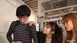 Three enticing Japanese ladies seduced a timid guy