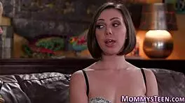 Young Teen Experiencing First Oral Encounter with Mature Lady