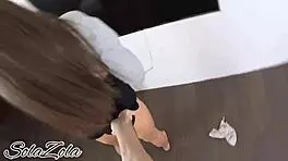 The cock slides into the tight pussy of a hot housewife