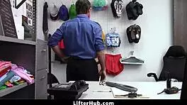 Allie Addison gets searched in the back office