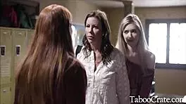 parent teacher trap lesbian saga with mature milf teacher and girl on girl tribbing in group