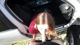 i lured my driver into a messy deepthroat and swallowed it all