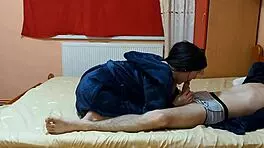 A sexual woman is fucking passionately with her nice boyfriend in the bedroom