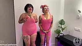 Big belly and big tits jumping - a unique fetish preview